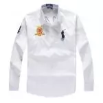 polo ralph lauren hommes coton chemise skinny slim 2019U big pony rome blance